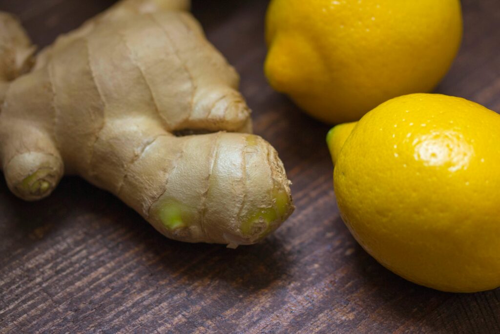 turmeric, ginger, lemon